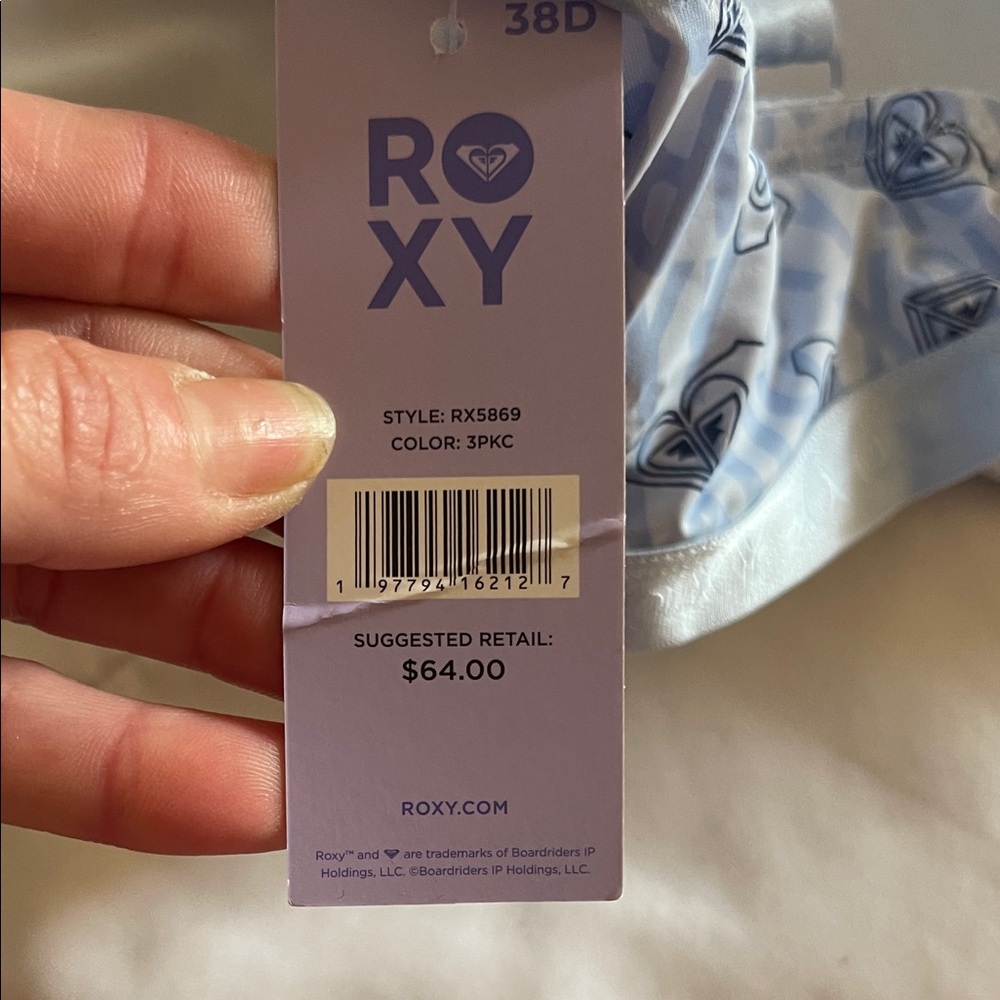 Roxy Light Blue Patterned Bra - Picture 5 of 5